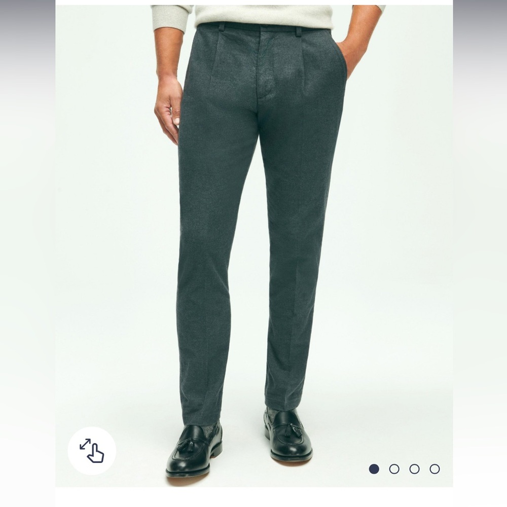 Brooks Brothers Gray Cotton Flannel trousers with single pleat